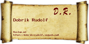 Dobrik Rudolf névjegykártya